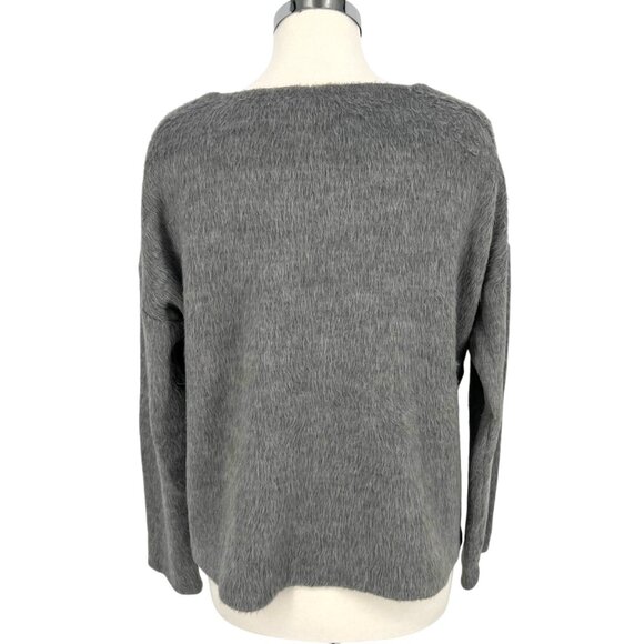 Theory Textured Cozy Pullover Sweater Gray Size Medium - Picture 8 of 11